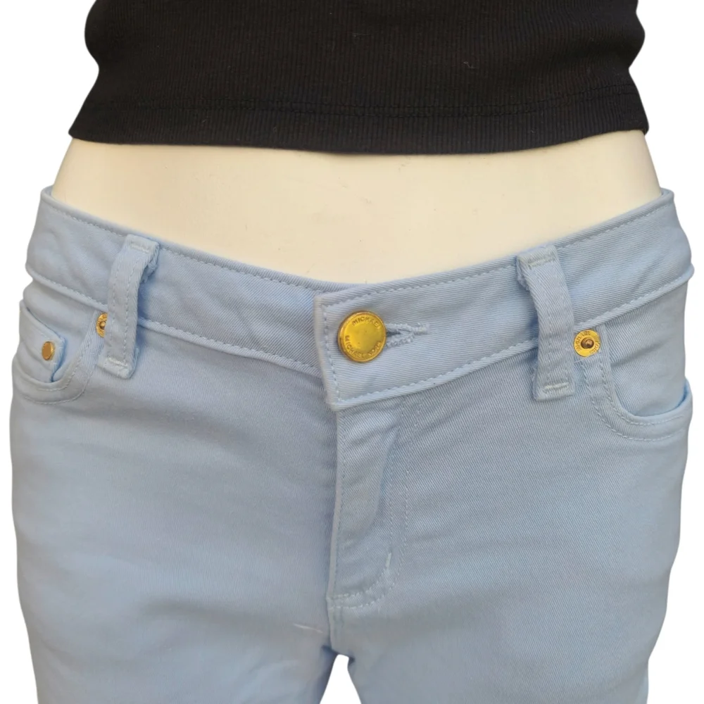 Michael Kors Izzy Cropped Skinny Jeans In a Sky Blue Hue Size 0P